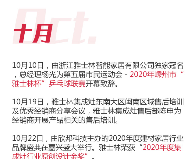 雅士林集成灶2020年度報告移動圖片